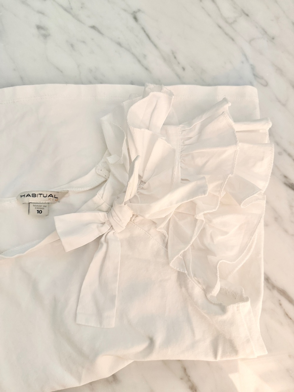 Habitual Bow Ruffle White Top Size 10 - Picture 5 of 7